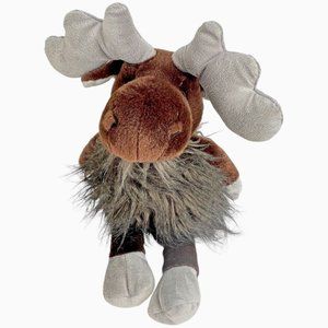 Ganz‎ MYLO Moose Plush Shaggy Furry 18 Inch Floppy Stuffed Animal Toy Brown Gray